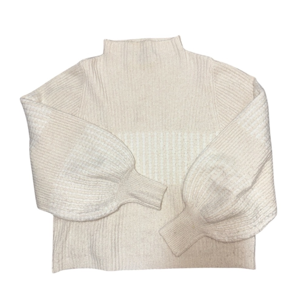 French Connection Vhori Mock Neck Sweater In Oatmeal Mel Women’s Size Medium - Picture 3 of 12